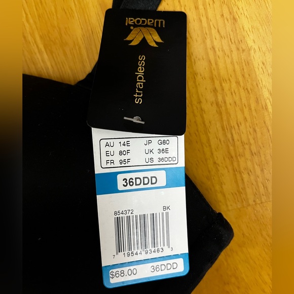 Wacoal wireless convertible bra, black, 36DDD, removable/adjustable straps, NWT - Picture 3 of 7